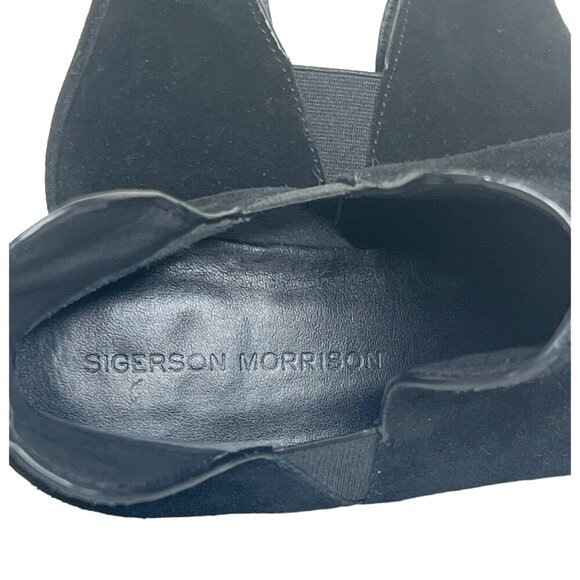 Sigerson Morrison black suede slip on ankle boots size 8.5 - Picture 8 of 10